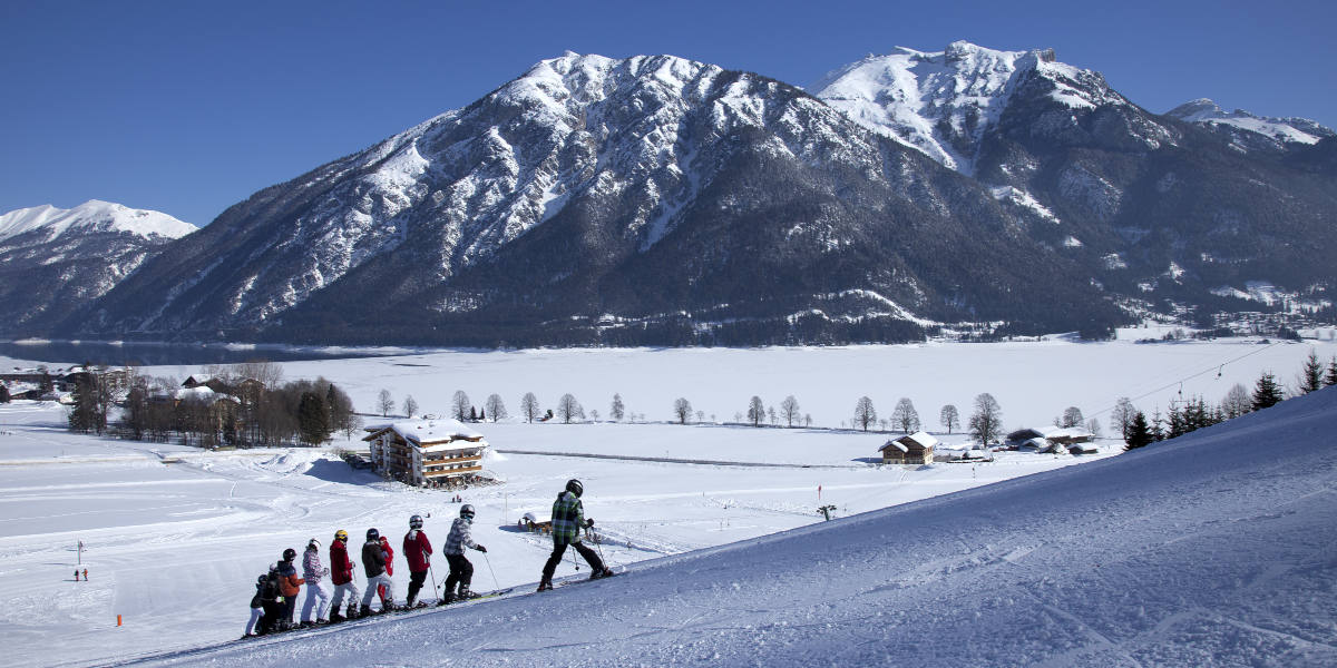 Skifahren Blick Hotel Bergland