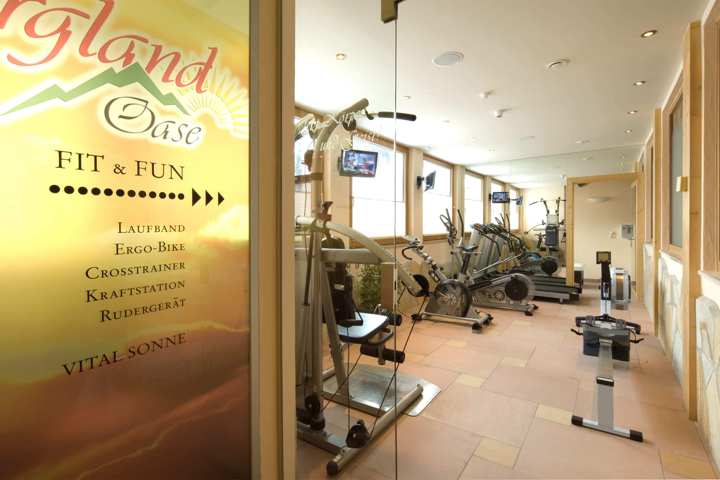 Hier geht es zum Fitnessbereich vom Hotel Bergland.